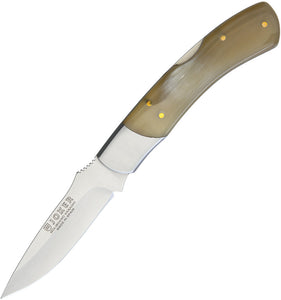 Joker 7.75" Lockback Satin Vanadium Steel Drop Pt Horn Folding Knife RNA46