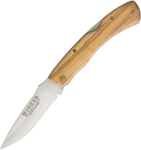 Joker 7" Lockback Olive Wood Satin Vanadium Steel Folding Knife RNO48