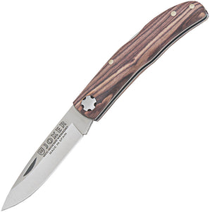 Joker Lockback Rosewood Handle Satin Vanadium Steel Drop Pt Folding Knife RNP111