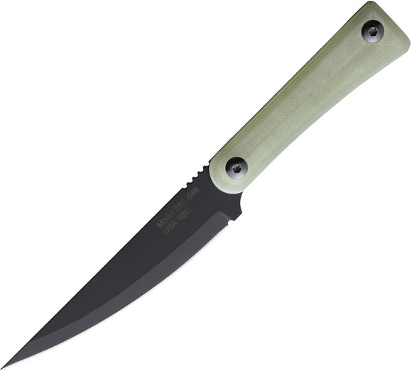 Jason Perry Blade Works Fixed Blade Knife Bushcraft Jade G10 1095HC Steel Clip Point 212GJDE