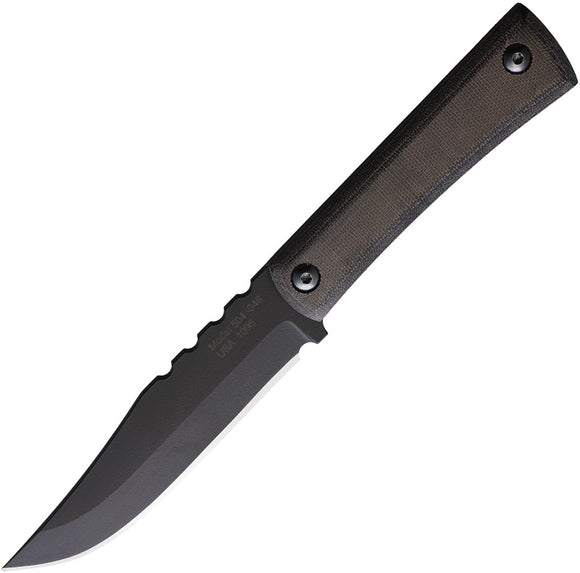 Jason Perry Blade Works Hunter Fixed Blade Knife Black Micarta 1095HC 504MBLK
