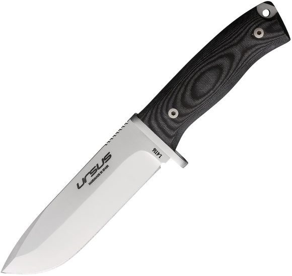 J&V Adventure Knives Ursus Black Micarta Stainless Fixed Blade Knife 1012MN