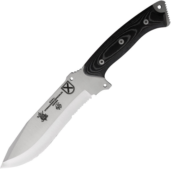 J&V Adventure Knives Boel Black Micarta MV-58 Steel Fixed Blade Knife 1200M