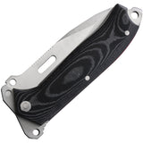 J&V Adventure Knives SV3 Linerlock Black Micarta Folding Pocket Knife 1222MC