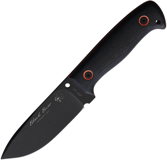 J&V Adventure Knives Black Bear Micarta MV-58 Steel Fixed Blade Knife 1501Y