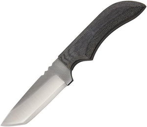 Anza Black Micarta Handle 7.75" Fixed Tanto Blade Knife w/ Belt Sheath