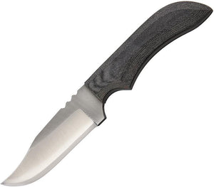 Anza Black Micarta Handle 7.34" Fixed Clip Pt Blade Knife w/ Belt Sheath