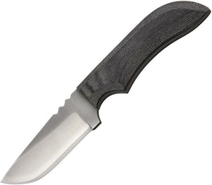Anza Black Micarta Handle 7.75" Fixed Blade Knife w/ Leather Belt Sheath