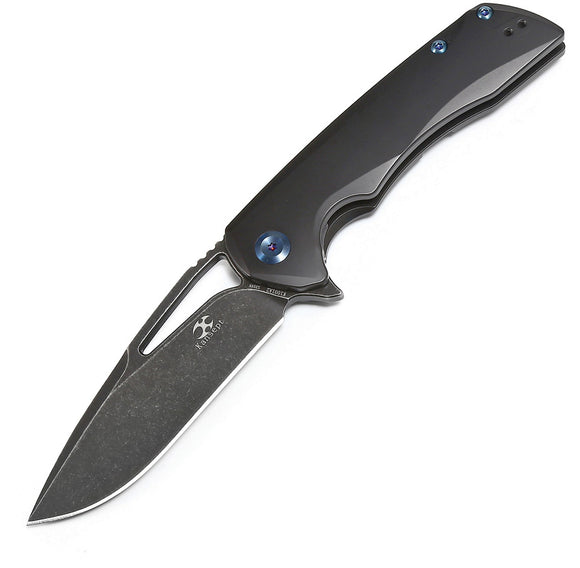 Kansept Knives Kryo Framelock Black Finish Titanium Folding Knife 1001a2