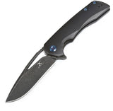 Kansept Knives Kryo Framelock Black Finish Titanium Folding Knife 1001a2