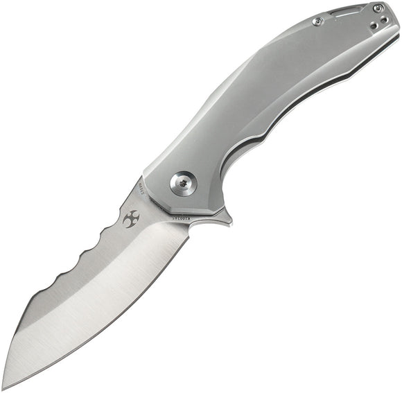 Kansept Knives Spirit Framelock Gray Titanium S35Vn Folding Knife 1002a5