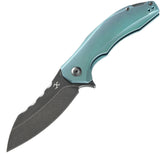 Kansept Knives Spirit Framelock Green Titanium Black Folding Knife 1002a6
