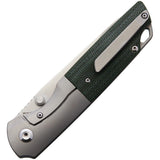 Kansept Knives Warrior Framelock Titanium and Green Micarta Folding knife 1005t7