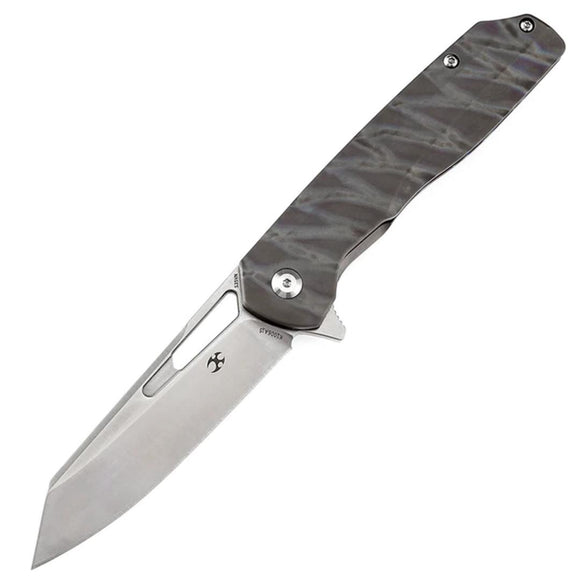 Kansept Knives Shard Framelock Tiger Stripe Titanium Folding S35VN Knife 1006A15