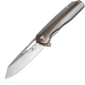 Kansept Knives Shard Framelock Bronze & Gray Titanium S35Vn Folding Knife 1006a2
