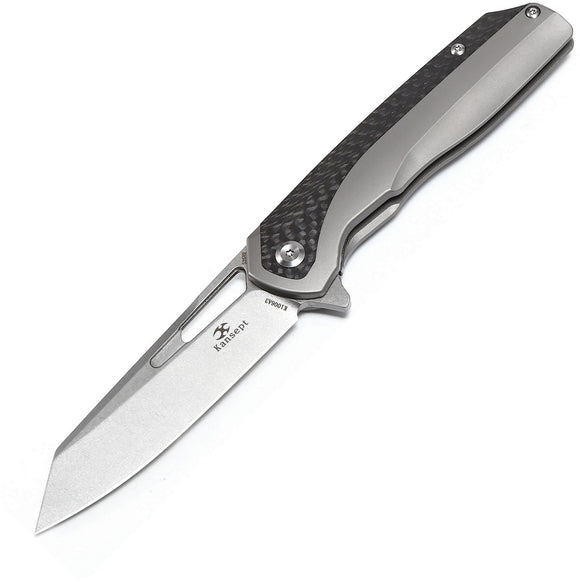 Kansept Knives Shard Framelock Carbon Fiber Titanium S35Vn Folding Knife 1006a3