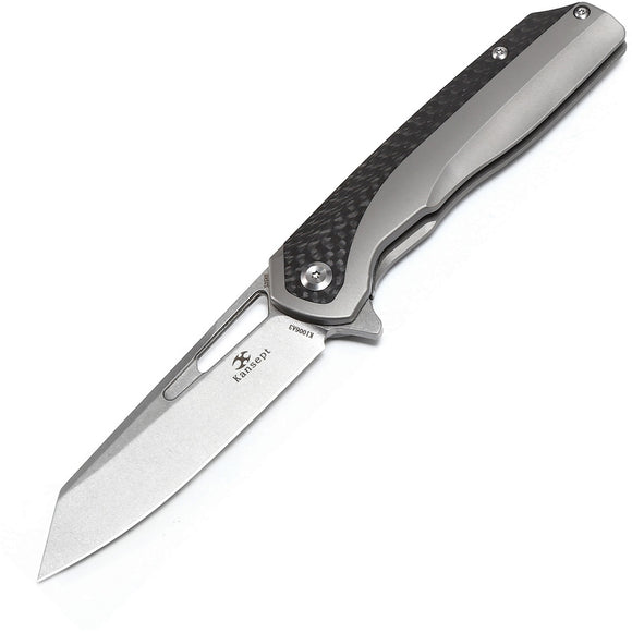 Kansept Knives Shard Framelock Carbon Fiber Titanium S35Vn Folding Knife 1006a5