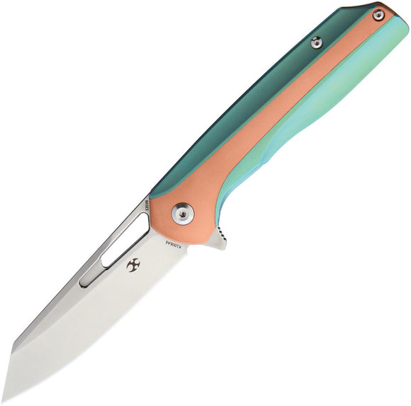 Kansept Knives Shard Grey Titanium + Copper Inlay Folding Knife 1006a6