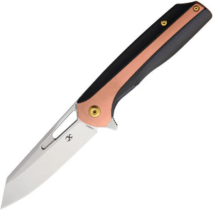 Kansept Knives Shard Framelock Black Titanium + Copper Inlay 1006a7