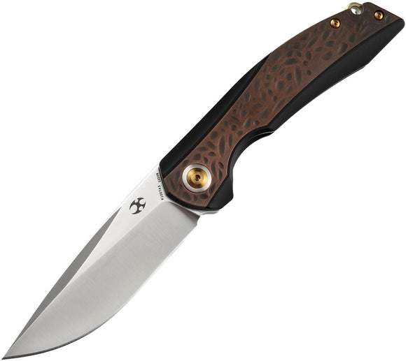 Kansept Knives Accipiter Framelock Titanium/Copper Folding S35VN Knife 1007A5