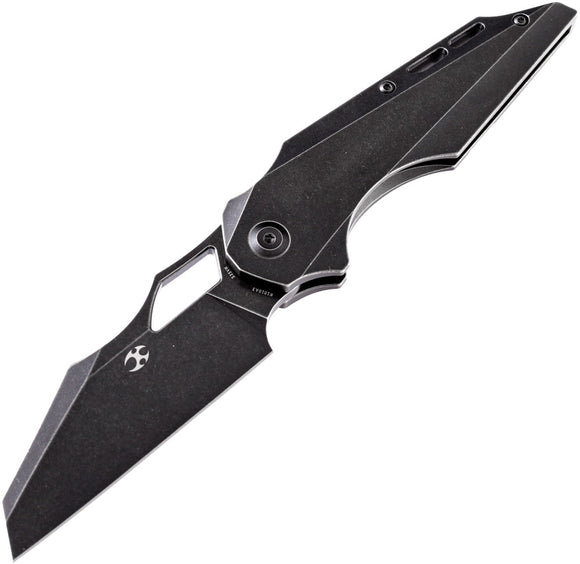 Kansept Knives Genesis Framelock Black Titanium Folding CPM-S35VN Knife 1010A3