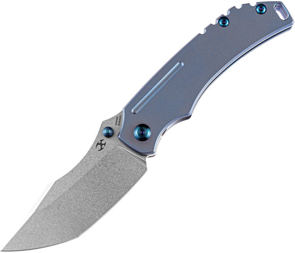 Kansept Knives Pelican EDC Knife Framelock Blue Titanium Folding S35VN 1018A5
