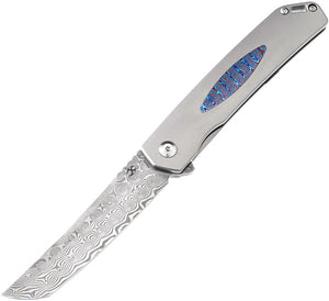 Kansept Knives Hazakura Framelock Titanium/Timascus Folding Pocket Knife 1019D1