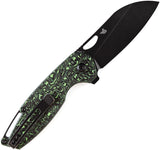Kansept Knives Model 6 Linerlock Green Carbon Fiber Folding 20CV Knife 1022A5
