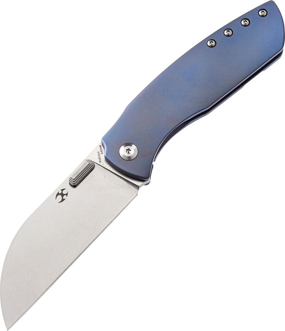 Kansept Knives Convict Framelock Blue Titanium Folding S35VN Pocket Knife 1023A3