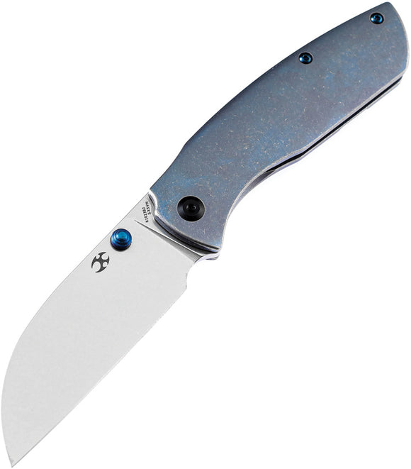 Kansept Knives Convict Framelock Blue Titanium Folding S35VN Pocket Knife 1023B2