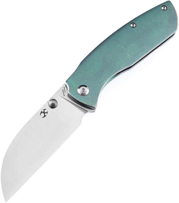 Kansept Knives Convict Framelock Green Titanium Folding S35VN Knife 1023B3