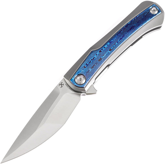 Kansept Knives Kratos Framelock Titanium/Timascus Folding Pocket Knife 1024A3