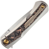 Kansept Knives Kratos Framelock Titanium & Copper CF Folding S35VN Knife 1024A7