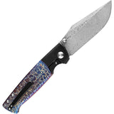 Kansept Knives Shikari Pocket Knife Framelock Titanium Folding Damascus 1027A8