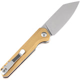 Kansept Knives Bulldozer Pocket Knife Linerlock Brass Folding CPM-S35VN 1028C1