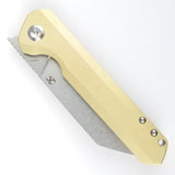 Kansept Knives Bulldozer Pocket Knife Linerlock Brass Folding CPM-S35VN 1028C1