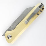 Kansept Knives Bulldozer Pocket Knife Linerlock Brass Folding CPM-S35VN 1028C1