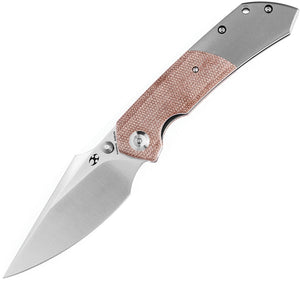 Kansept Knives Fenrir Pocket Knife Brown Micarta & Titanium Folding S35VN 1034A6