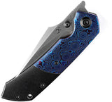 Kansept Knives Fenrir Linerlock Titanium & Timascus Folding S35VN Knife 1034A7