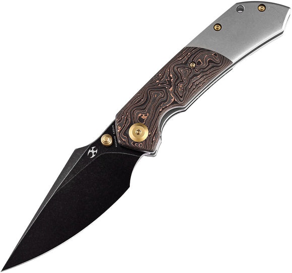 Kansept Knives Fenrir Pocket Knife Copper Foil Carbon Fiber Folding S35VN 1034A9