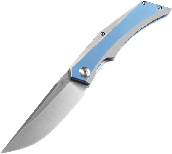 Kansept Knives Naska Pocket Knife Blue & Gray Titanium Folding CPM-S35VN 1035A3