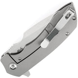 Kansept Knives Entity Pocket Knife Gray Bead Blast Titanium Folding S35VN 1036A1