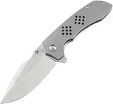 Kansept Knives Entity Pocket Knife Gray Bead Blast Titanium Folding S35VN 1036A1