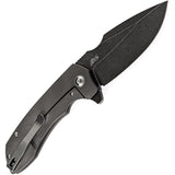 Kansept Knives Entity Pocket Knife Gray Titanium Folding Black CPM-S35VN 1036A2