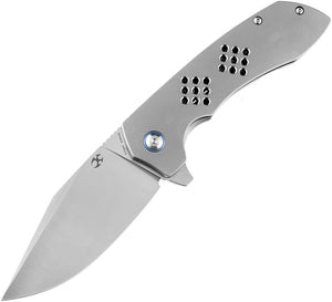 Kansept Knives Entity Pocket Knife Gray Bead Blast Titanium Folding S35VN 1036B1