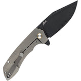 Kansept Knives Entity Pocket Knife Gray Titanium Folding Black CPM-S35VN 1036B2