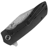 Kansept Knives Entity Pocket Knife Dark Gray Titanium Folding Damascus 1036B3