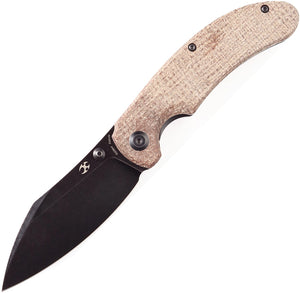 Kansept Knives Nesstreet Pocket Knife Brown Micarta Folding Black S35VN 1039A4