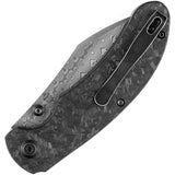 Kansept Knives Nesstreet Pocket Knife Carbon Fiber Folding Damascus Blade 1039D1