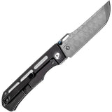 Kansept Knives Reedus Framelock Black Titanium Folding Damascus Knife 1041A6